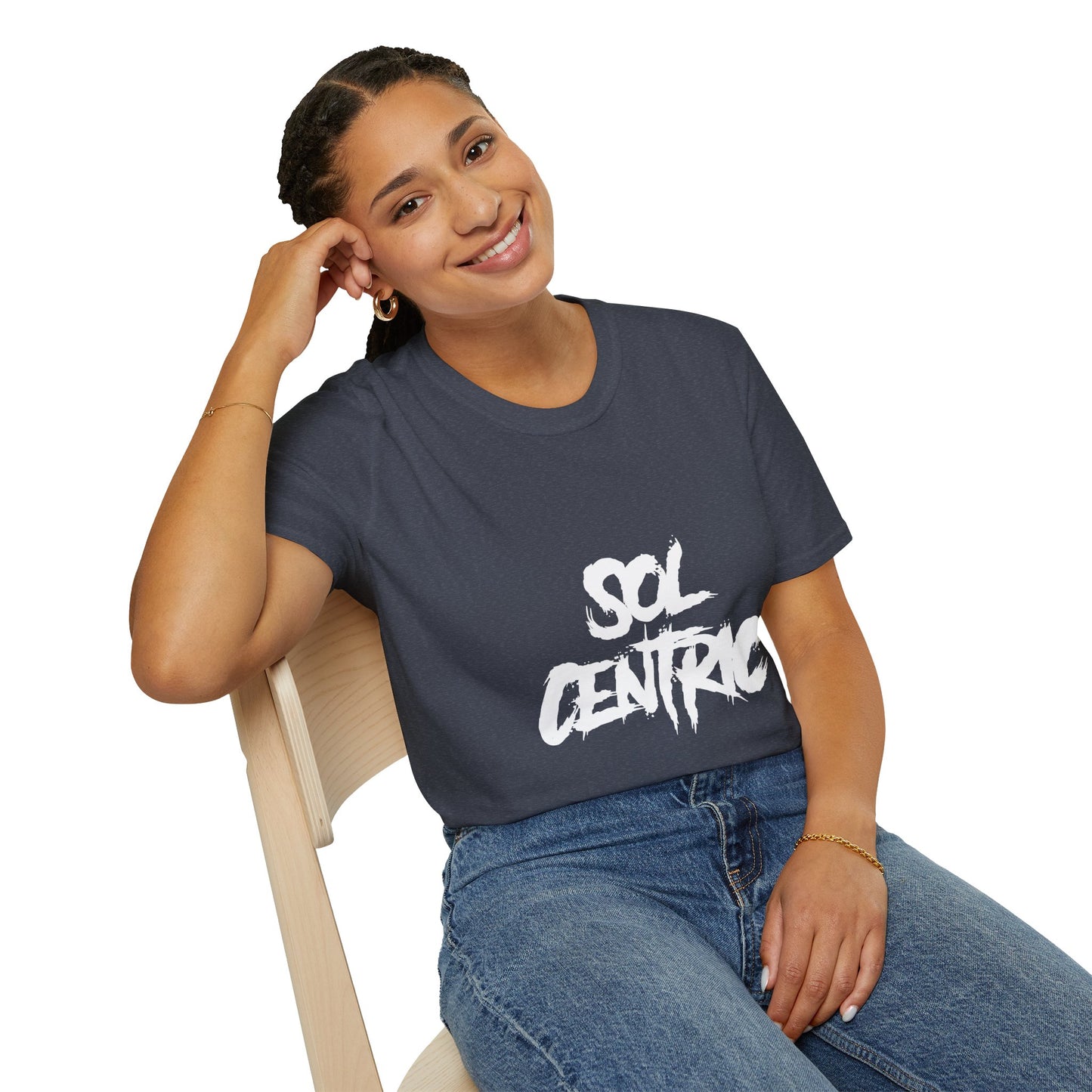 Sol Centric Graphic T‑Shirt — Urban Brushstroke Logo Tee