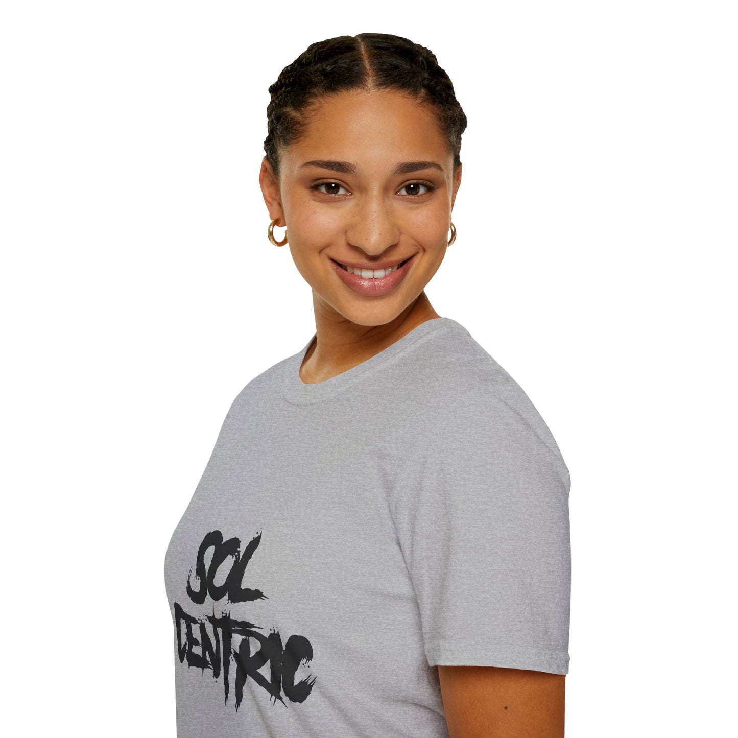 Sol Centric Graphic T-Shirt — Bold Brushstroke Logo Tee