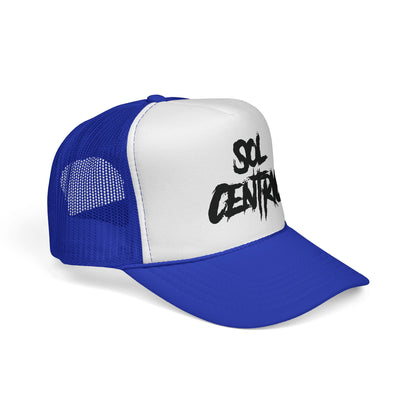 Sol Centric Trucker Hat — Bold Brush Script Mesh Cap