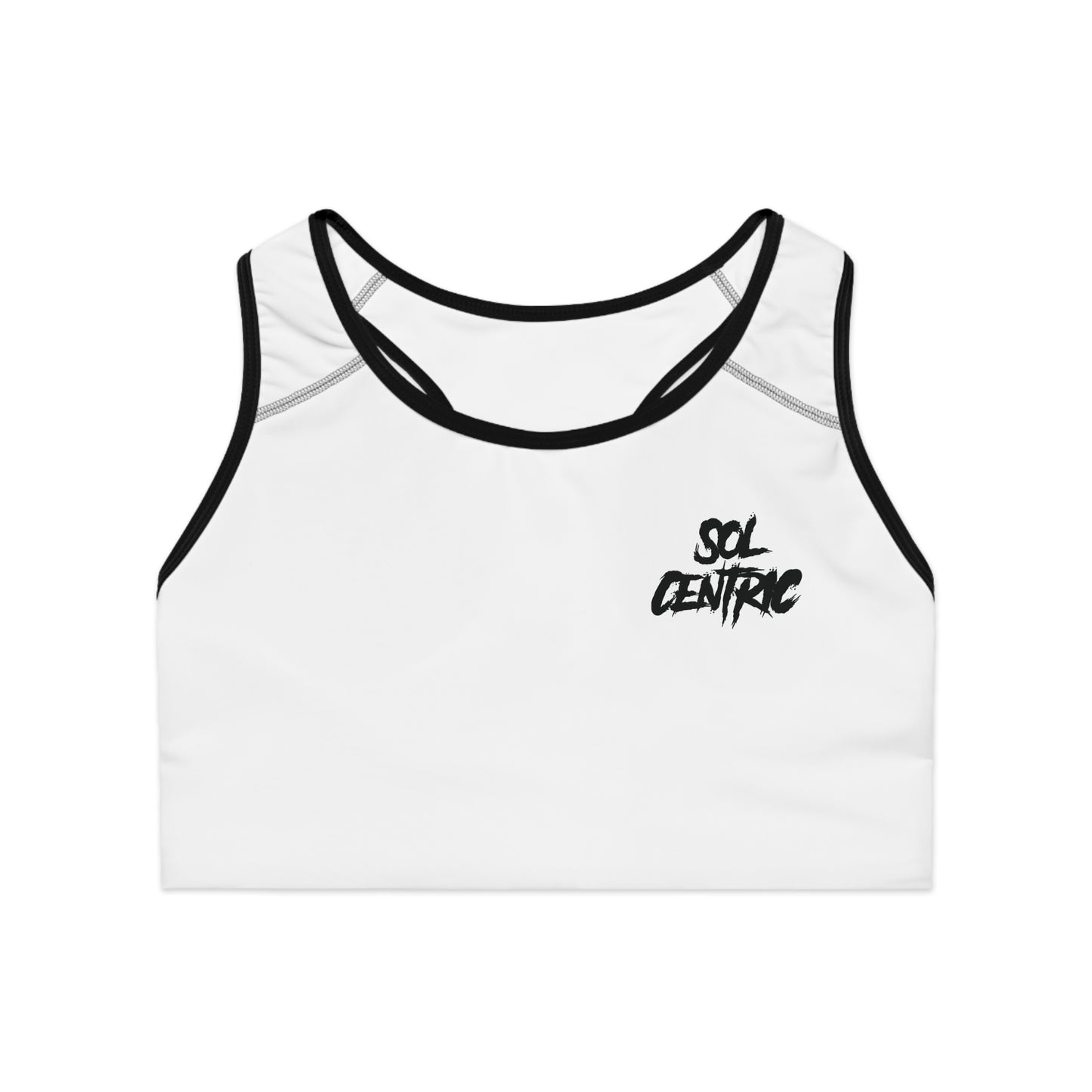 SOL Centric Sports Bra — Minimal Logo Athletic Crop Top