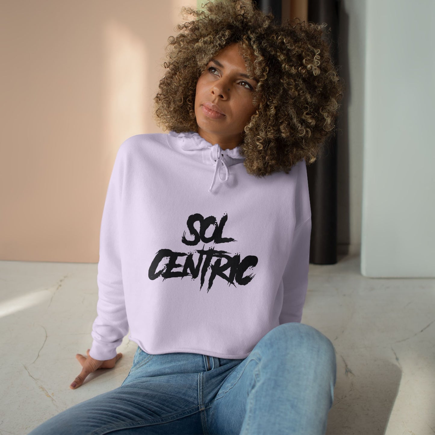 Crop Hoodie — "Sol Centric" Graffiti Crop Hoodie