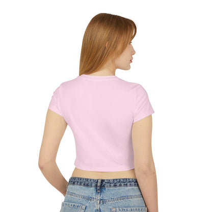Sol Centric Women's Baby Tee — Trendy Brushstroke Logo Crop Top