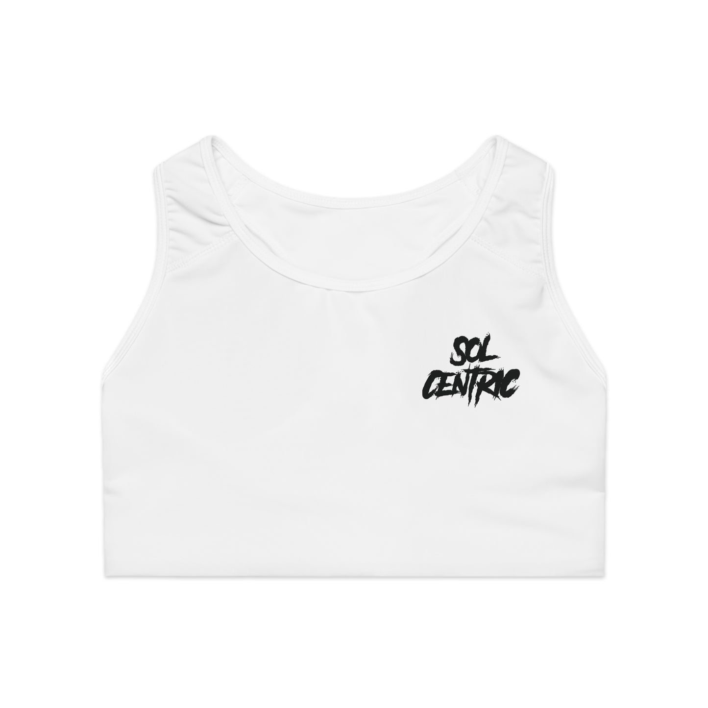 SOL Centric Sports Bra — Minimal Logo Athletic Crop Top