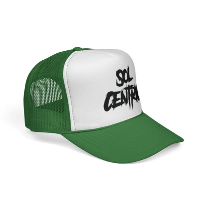 Sol Centric Trucker Hat — Bold Brush Script Mesh Cap