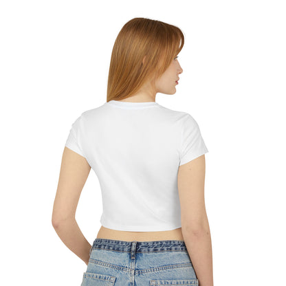 Sol Centric Women's Baby Tee — Trendy Brushstroke Logo Crop Top