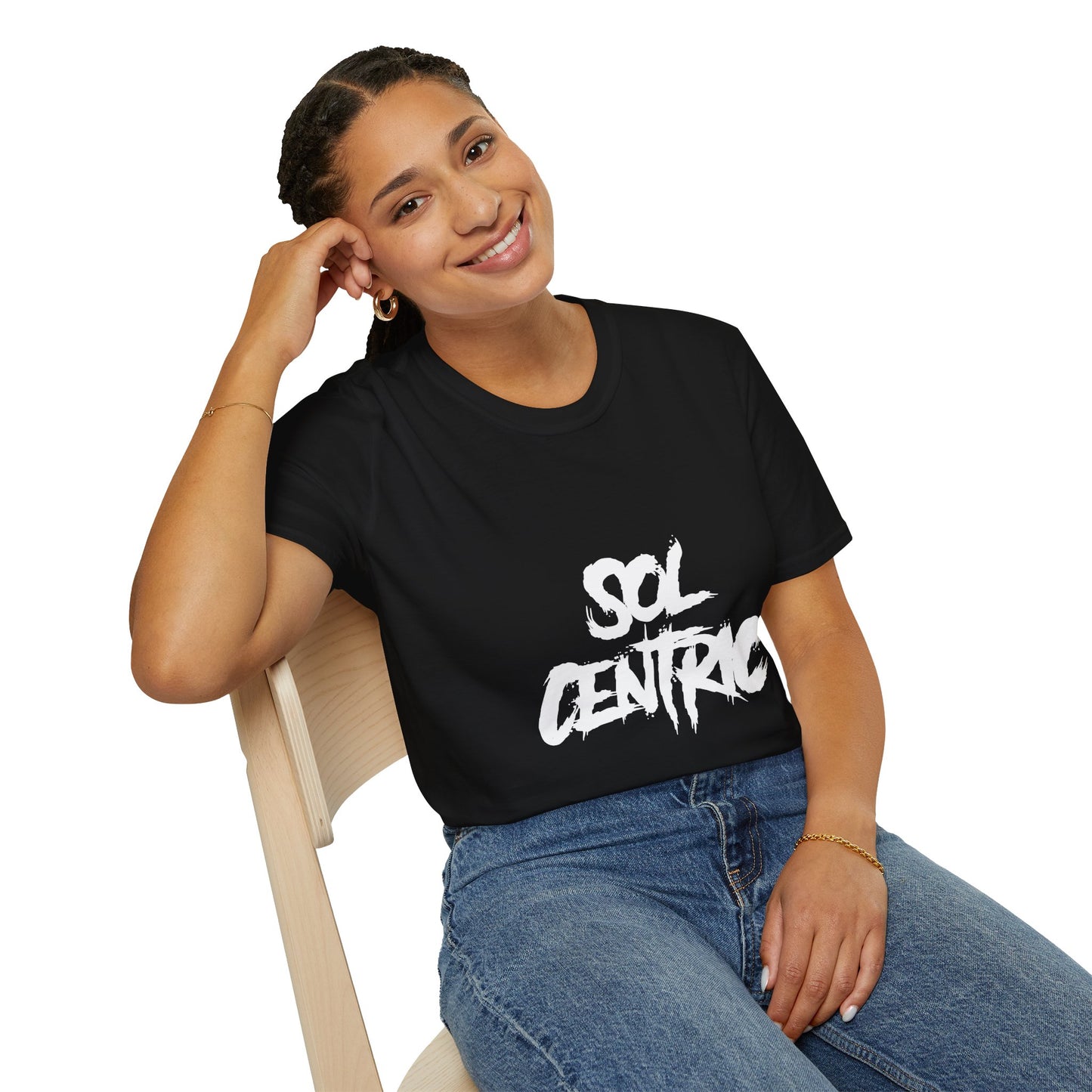 Sol Centric Graphic T‑Shirt — Urban Brushstroke Logo Tee