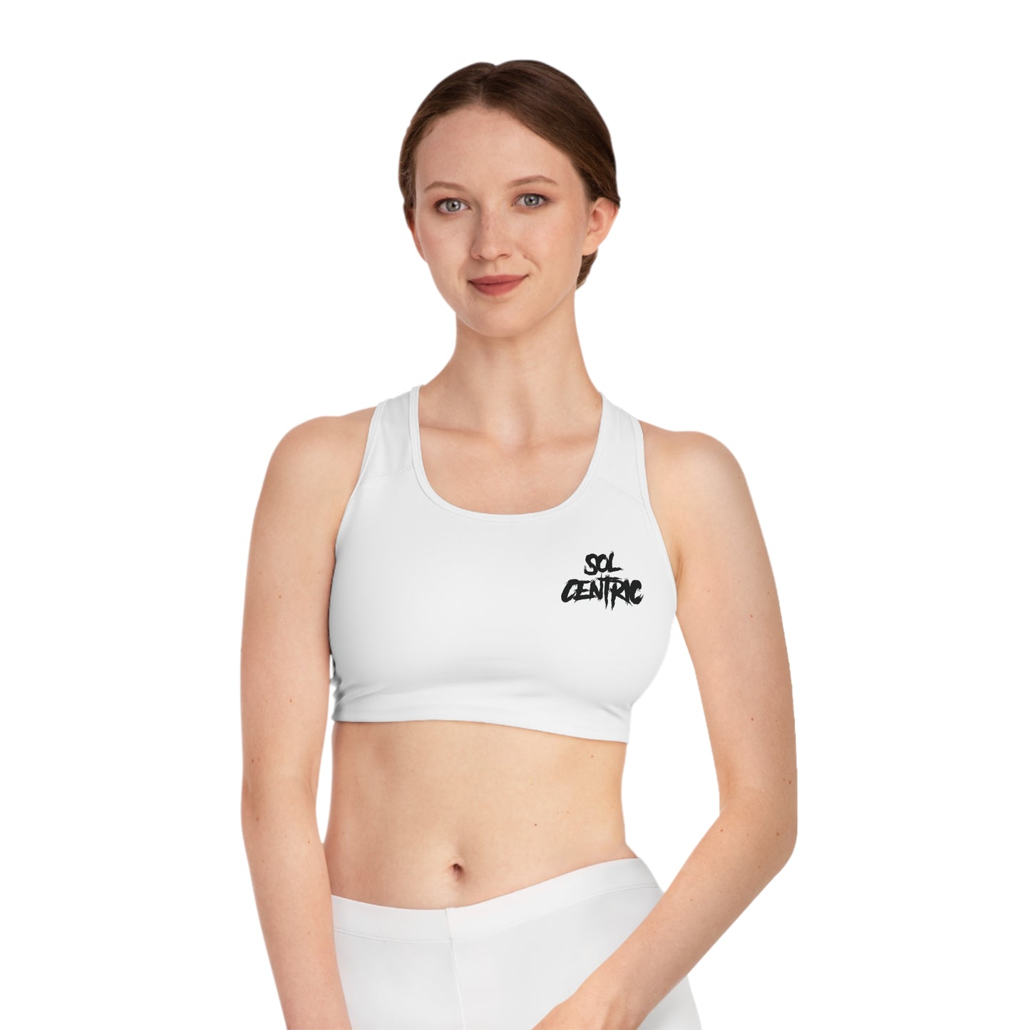 SOL Centric Sports Bra — Minimal Logo Athletic Crop Top