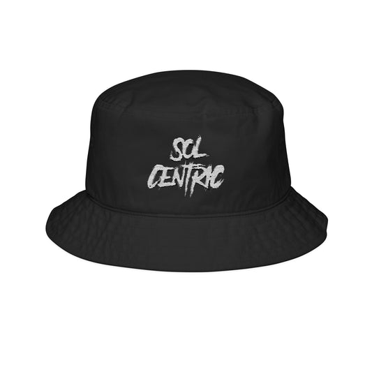 Embroidered "SCI CENTRIC" Black Bucket Hat — Streetwear, Festival & Casual Sun Hat