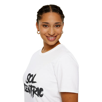Sol Centric Graphic T-Shirt — Bold Brushstroke Logo Tee