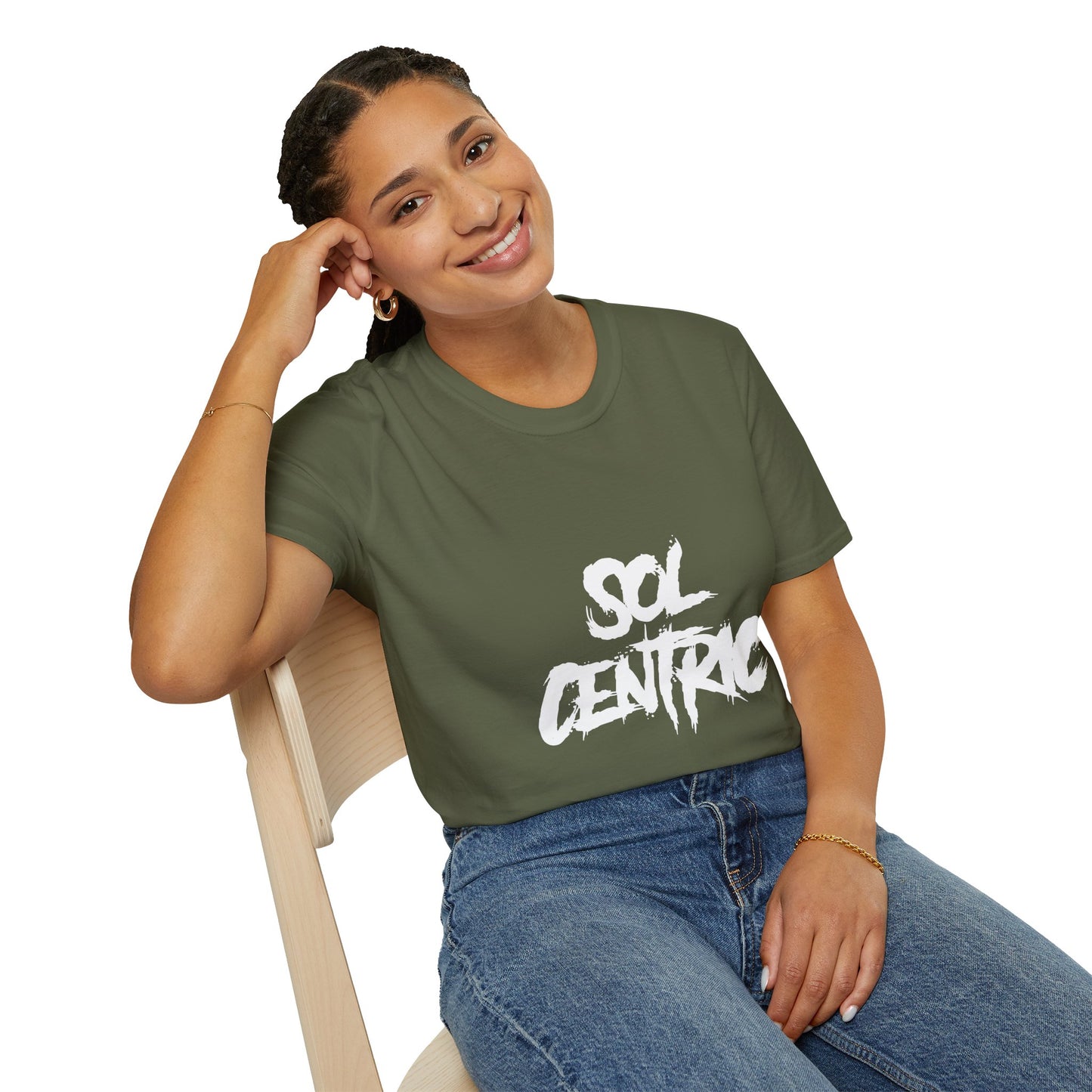 Sol Centric Graphic T‑Shirt — Urban Brushstroke Logo Tee