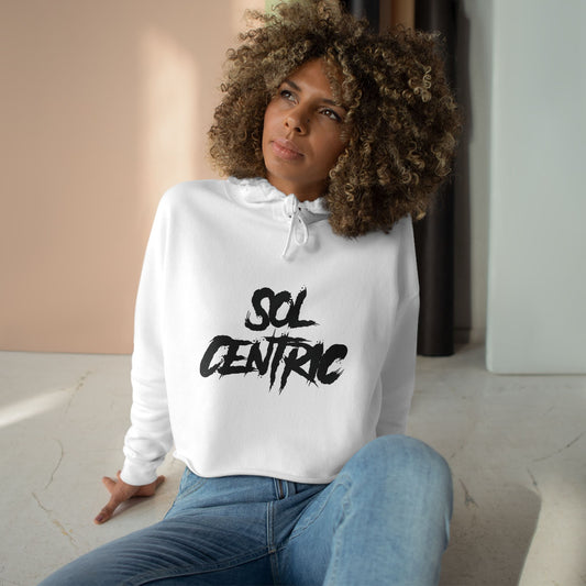 Crop Hoodie — "Sol Centric" Graffiti Crop Hoodie