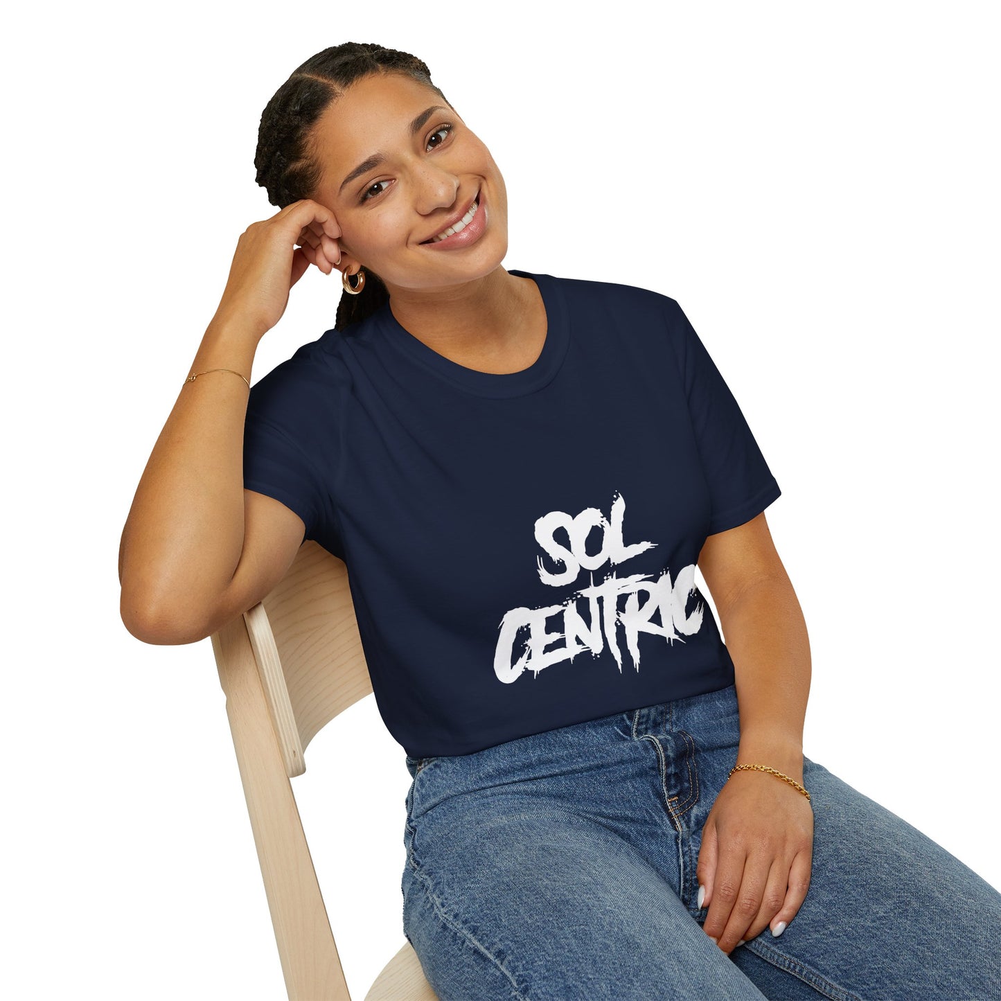 Sol Centric Graphic T‑Shirt — Urban Brushstroke Logo Tee