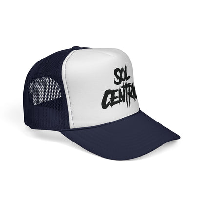 Sol Centric Trucker Hat — Bold Brush Script Mesh Cap