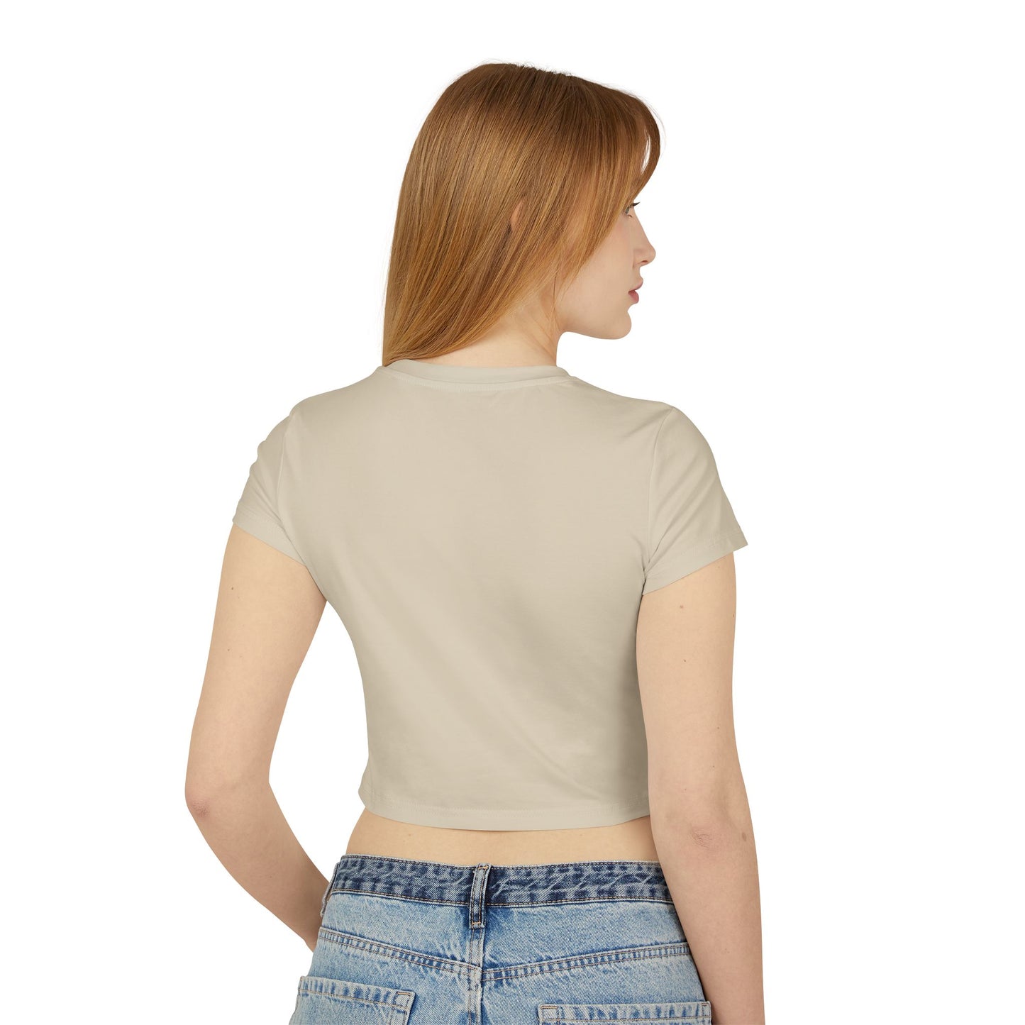 Sol Centric Women's Baby Tee — Trendy Brushstroke Logo Crop Top