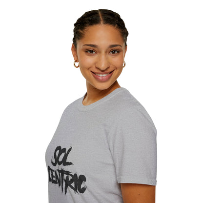 Sol Centric Graphic T-Shirt — Bold Brushstroke Logo Tee